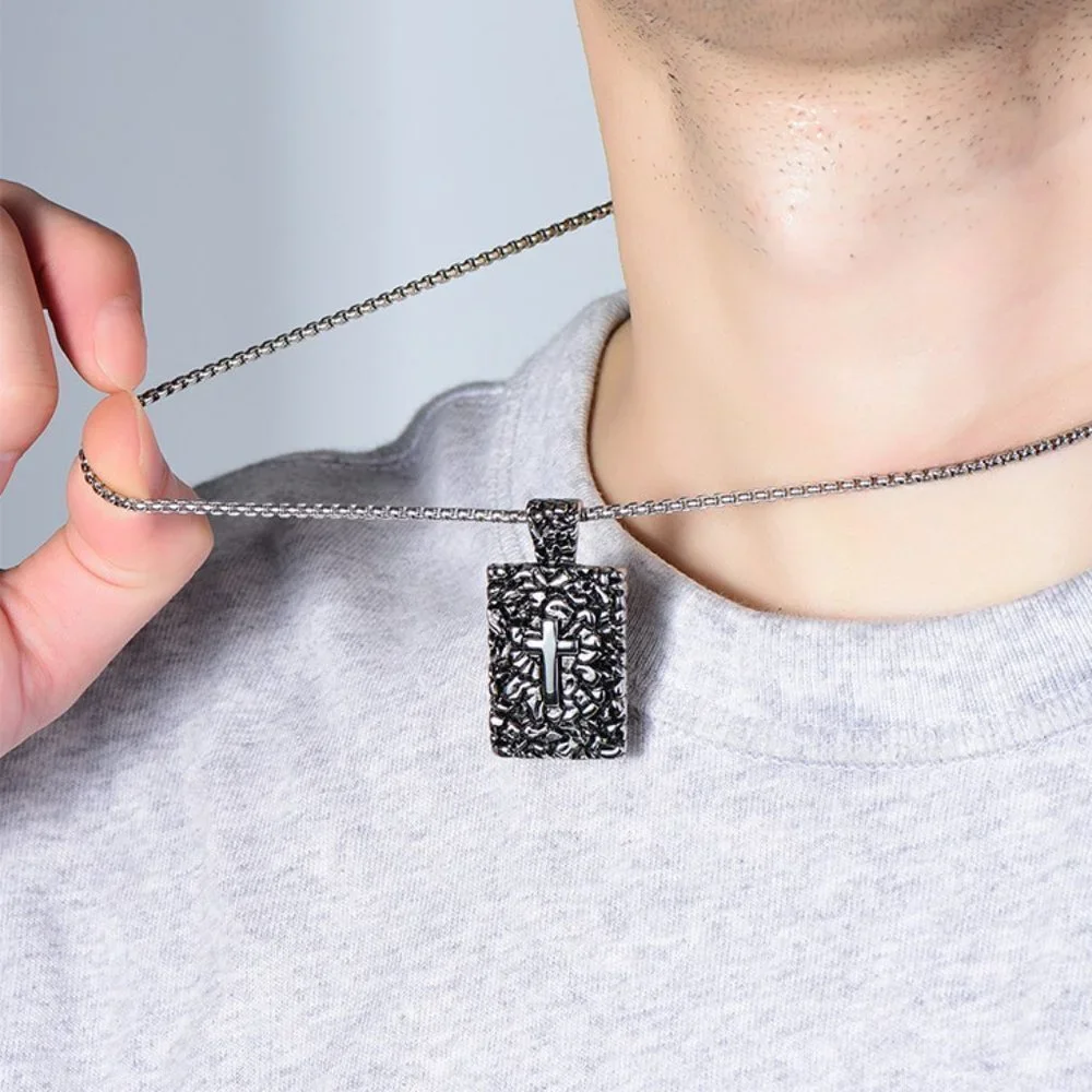 ❤️Fashion cross stainless Christian pendant necklace for women/men,N90201P227